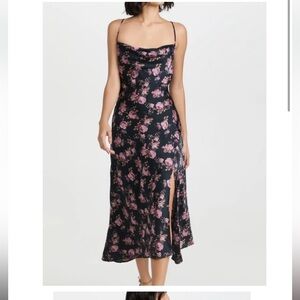 Floral Black and Pink Women's Dress